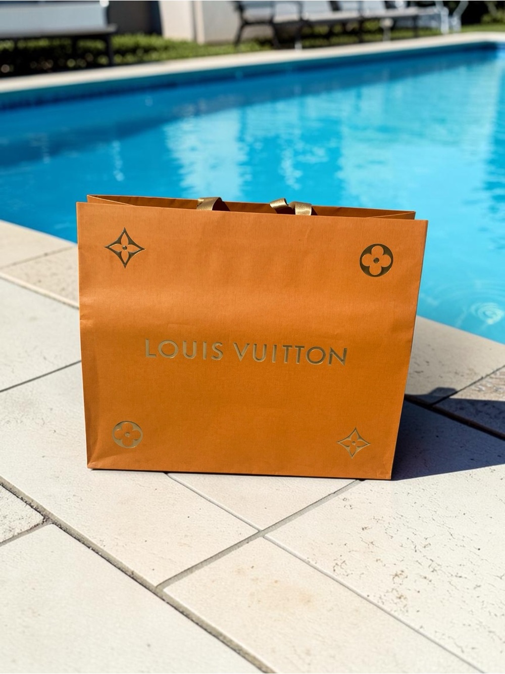 Louis Vuitton Large Orange Shopping Bag Gift Packaging Display Prop